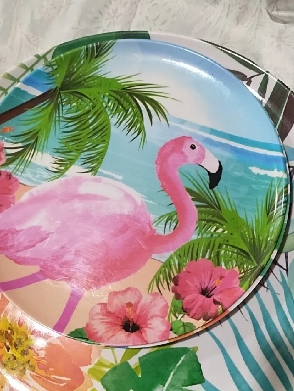 Tropical Floral Dinner Plates – Set Of 11 NWT Multicolor.